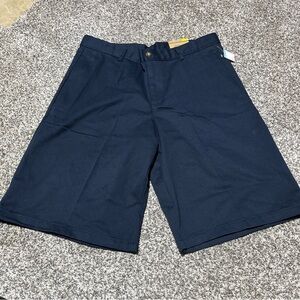 NEW DOCKERS NAVY BLUE BOYS SZ 33 HUSKY UNIFORM FLAT FRONT SHORTS Adjust